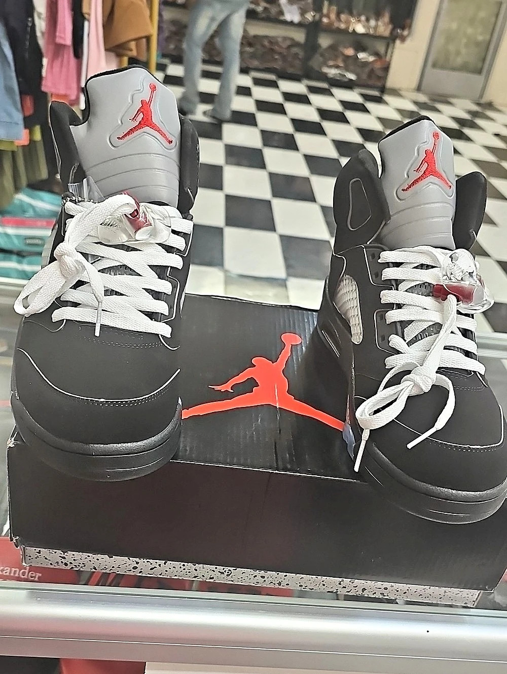 Nike Air Jordan 5 High-Top Sneakers in Black & Gray Like New